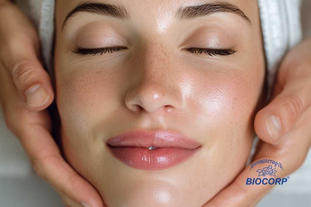 Beneficios de la yoga facial con aceites esenciales para la piel y la musculatura facial